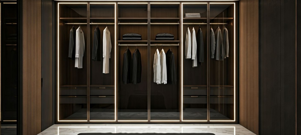 Шкаф‑гардеробная без стен: практичные идеи и решения под размер