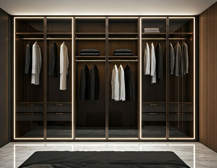 Шкаф‑гардеробная без стен: практичные идеи и решения под размер