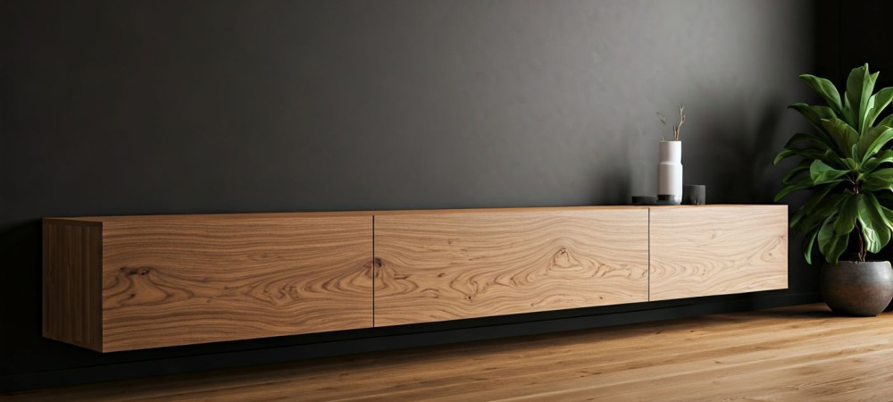 Как выбрать и установить навесную тумбу под телевизор