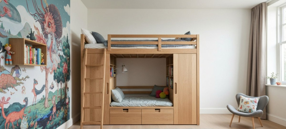 Кровать-чердак для детей: максимум функций в одной конструкции