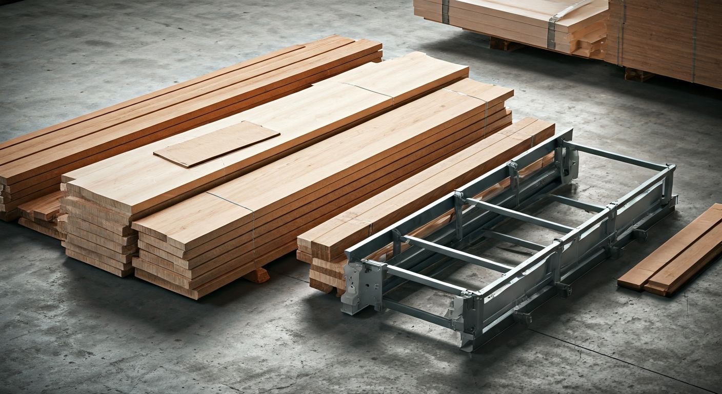 Сортировка деревянных и металлических деталей мебели