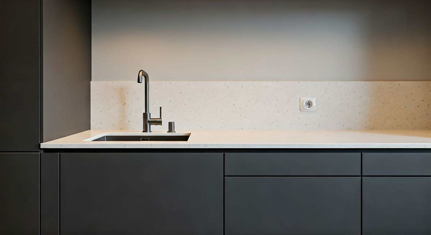 Современный кухонный гарнитур тёмных тонов