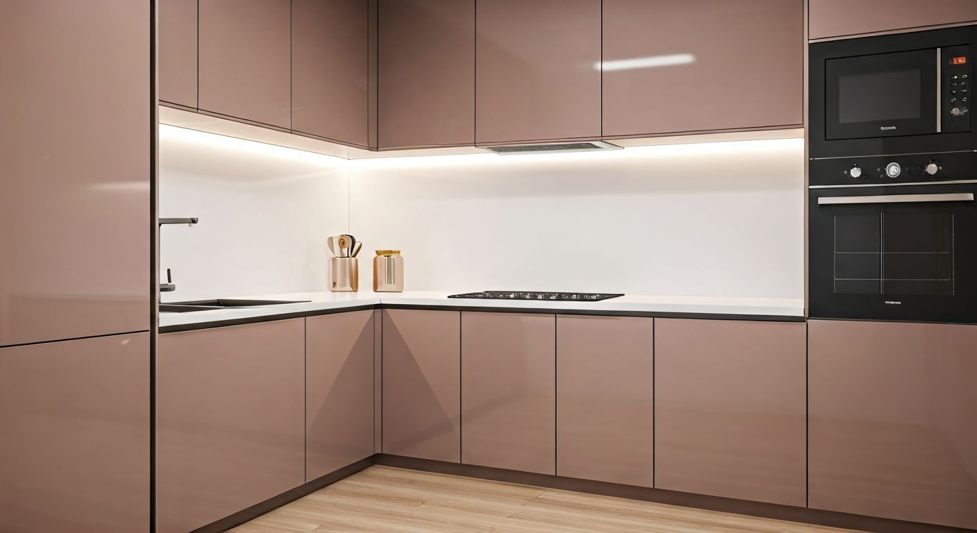 Компактная кухня с выдвижными механизмами