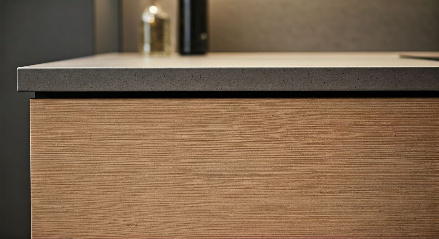 Крупный план фактурных фасадов кухни