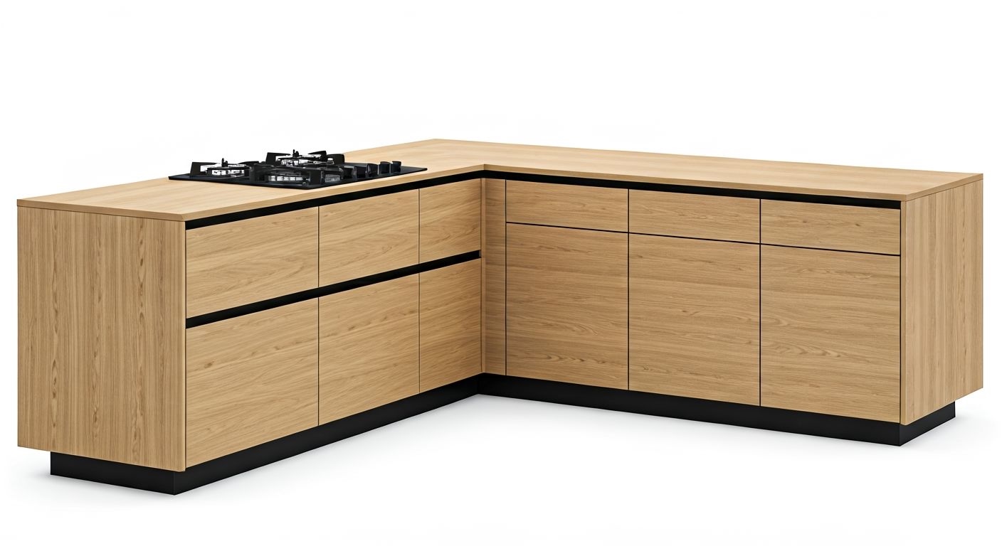 угловая кухня с матовыми фасадами