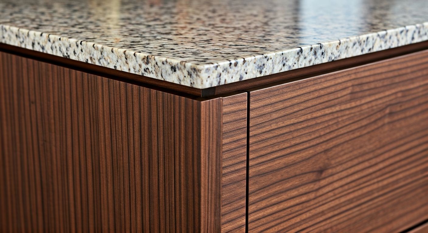 деталь стык фасада и столешницы