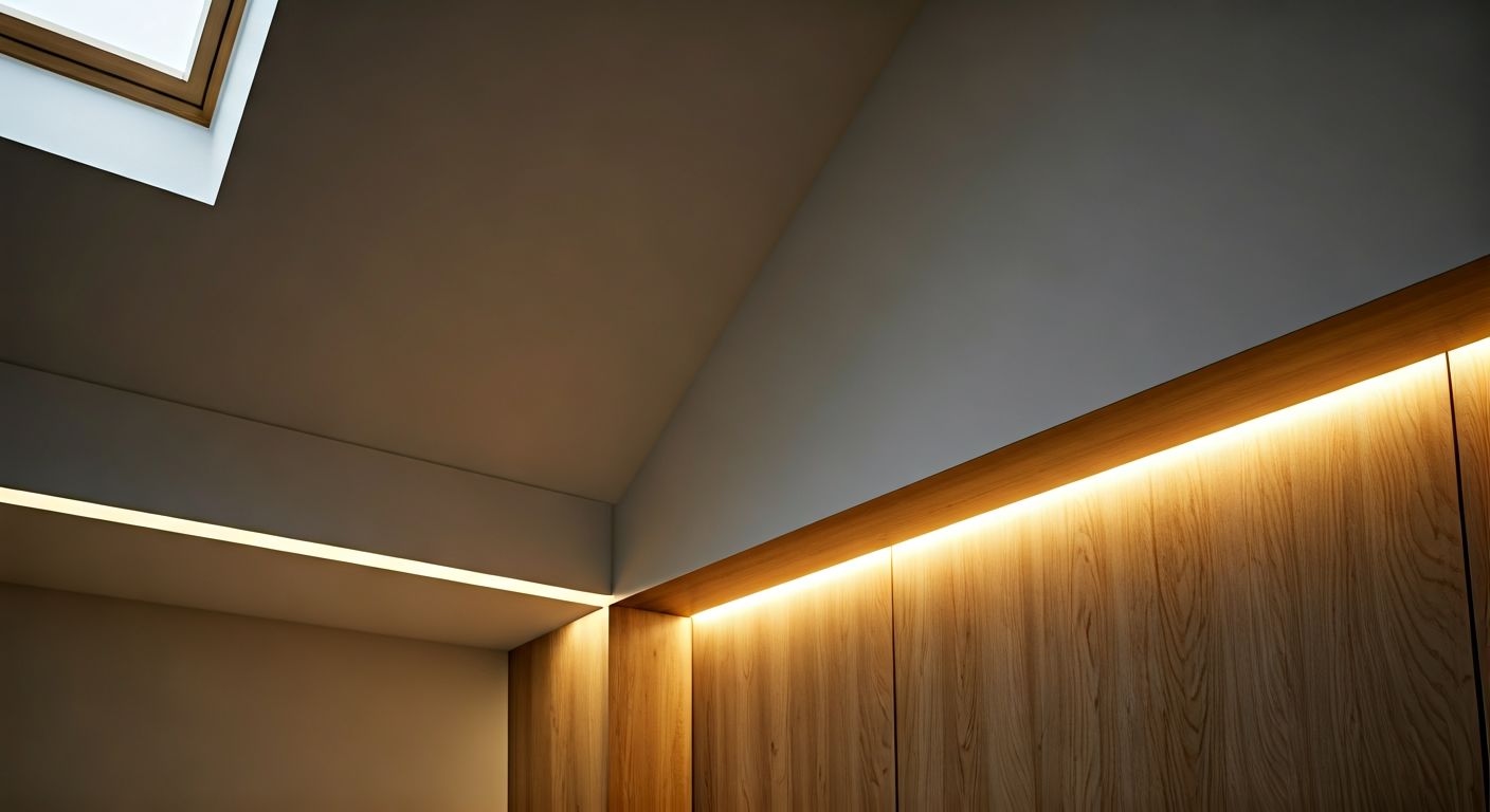 Угловой шкаф под скосом в мансарде