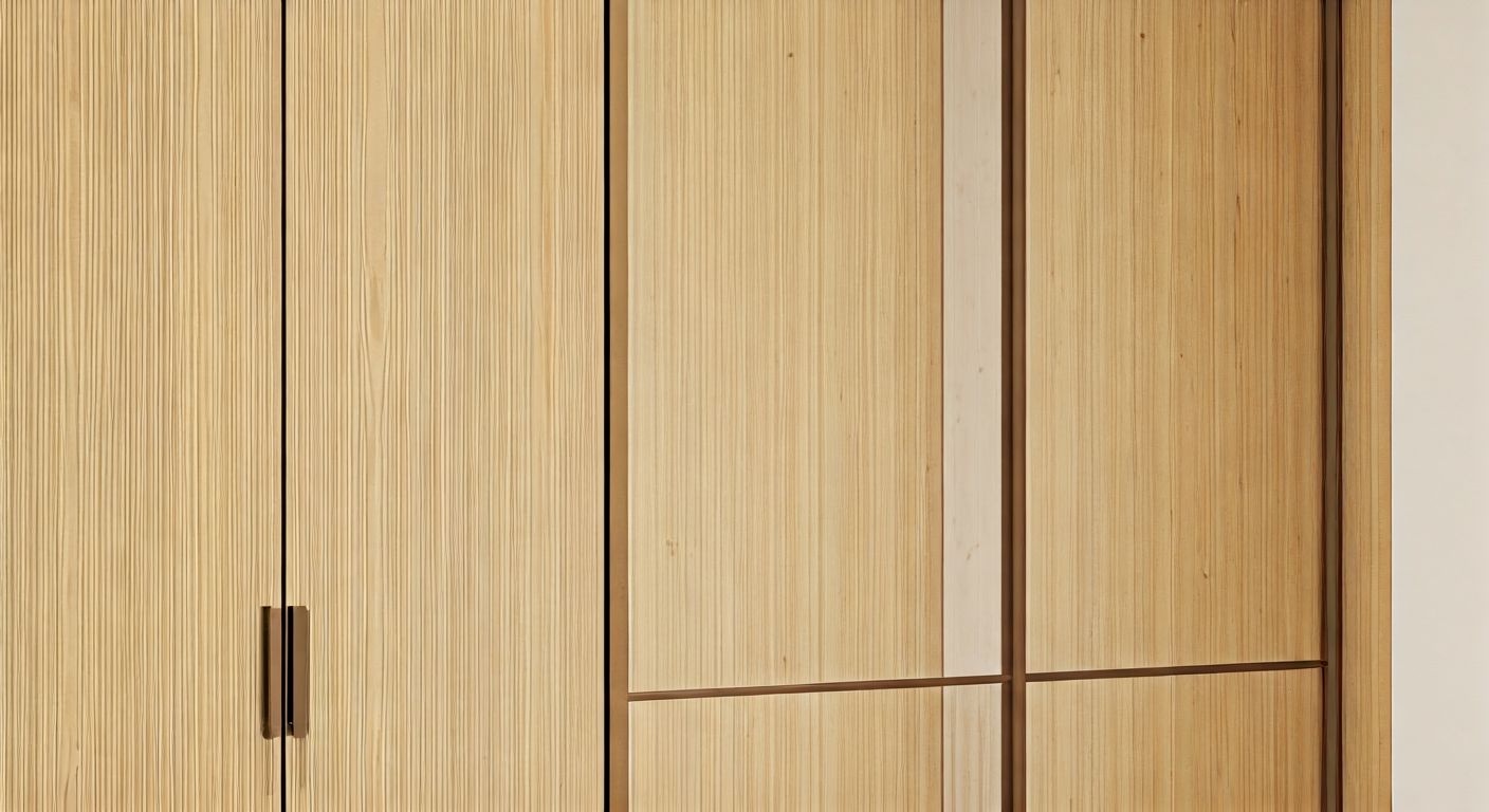 Скандинавский шкаф-купе крупный план