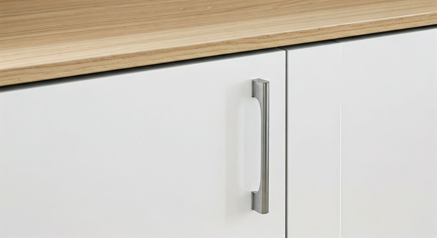 Детальный вид фасада кухни с доводчиком