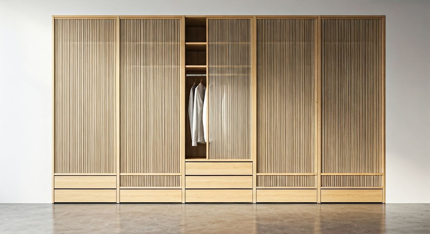 Открытый шкаф-перегородка в прихожей