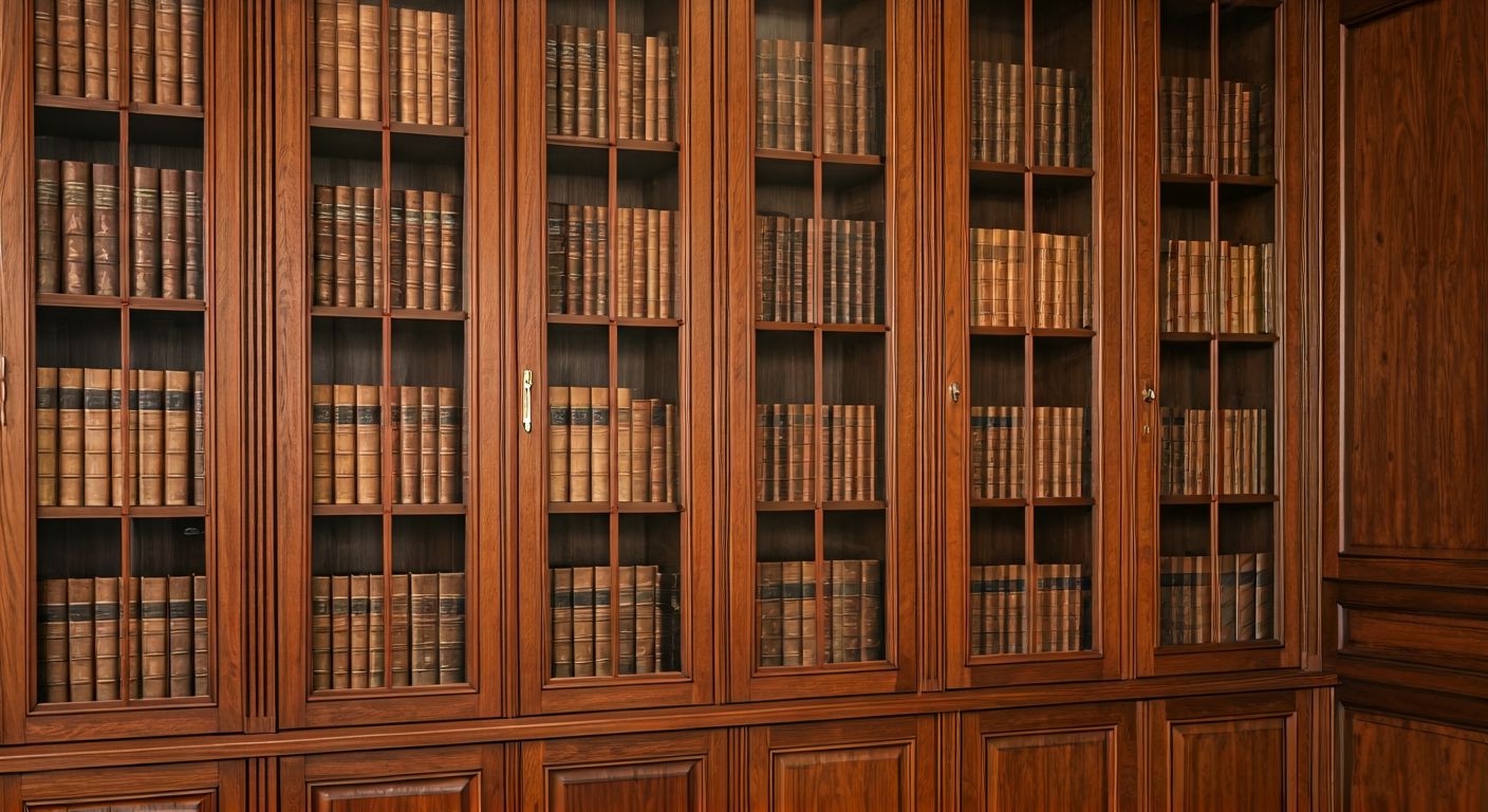 Классическая библиотека со стеклянными фасадами