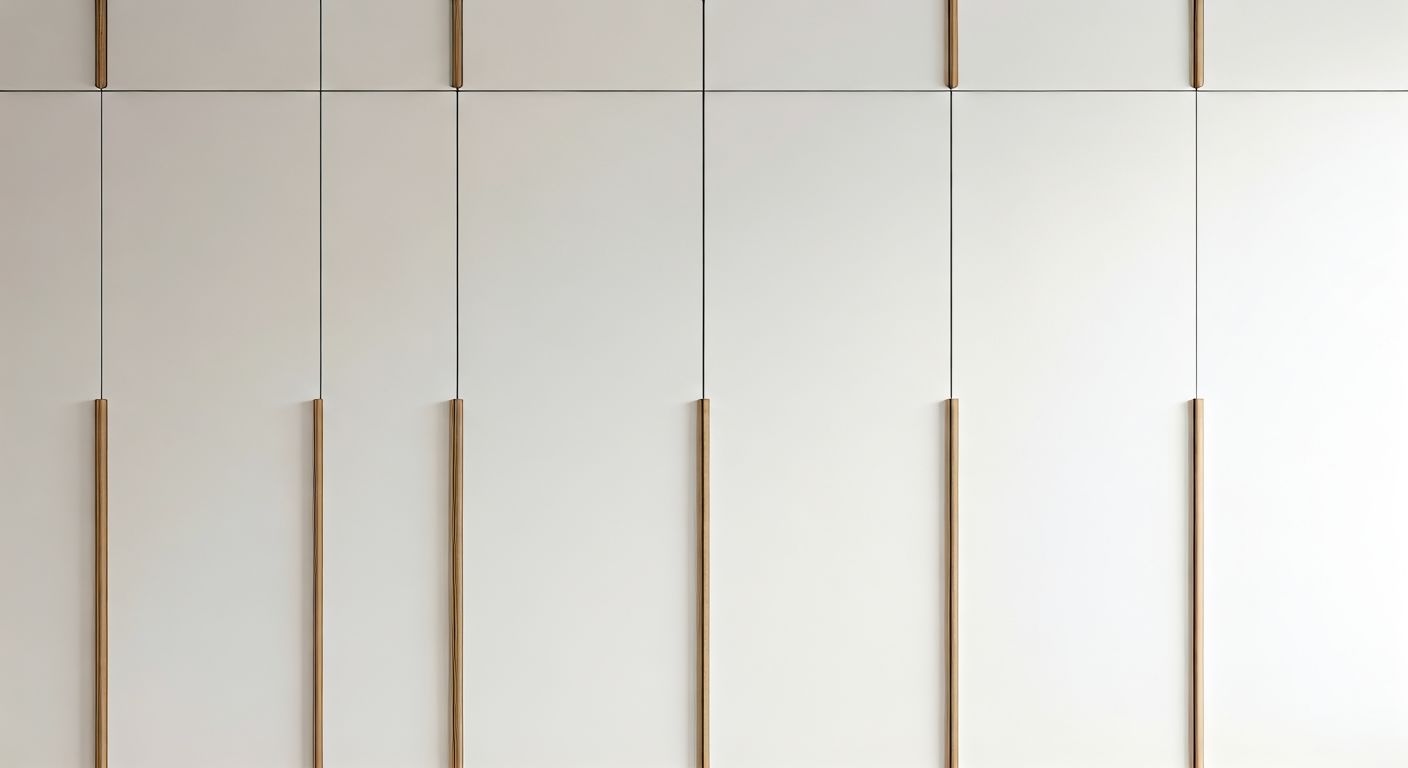 роскошный встроенный минималистичный шкаф в спальне