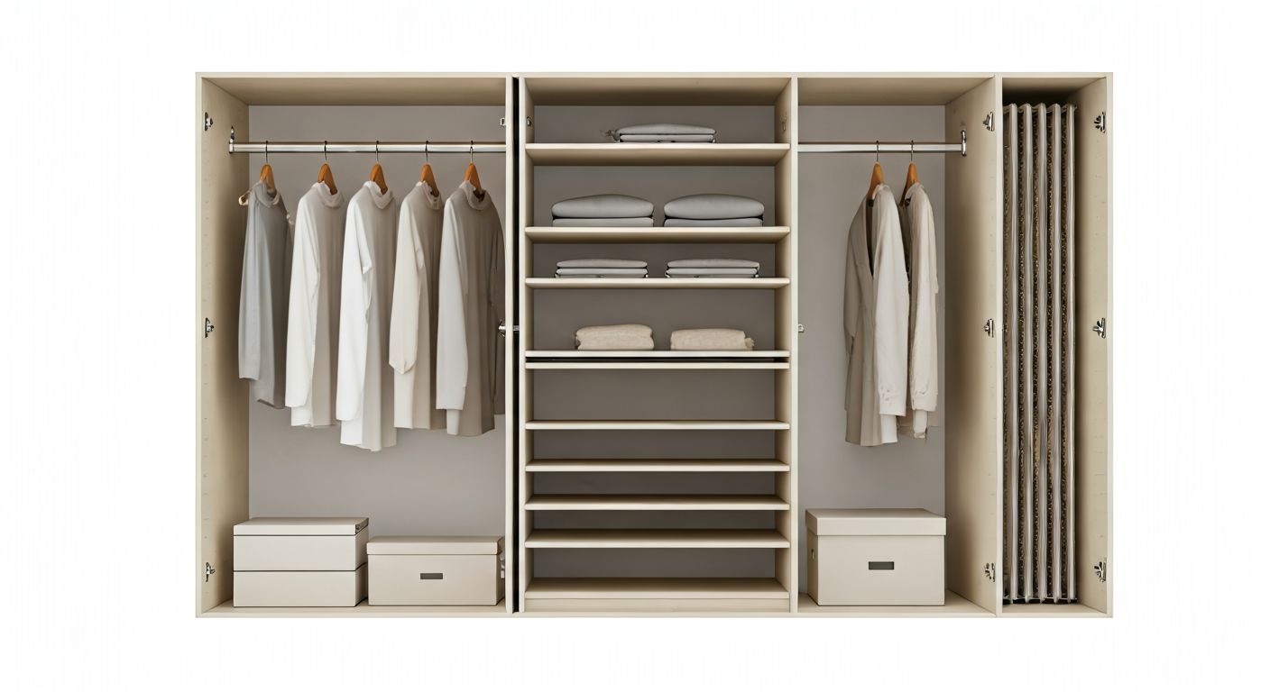 Вид сверху компактной угловой гардеробной