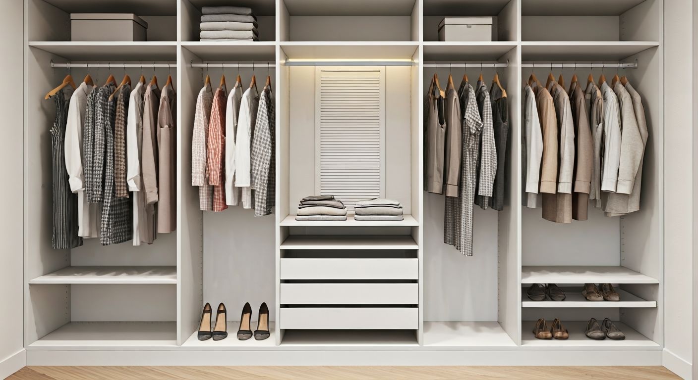 Компактная встроенная гардеробная ниша