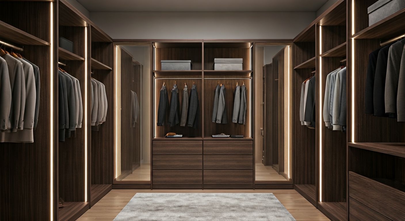 Средняя гардеробная с островом