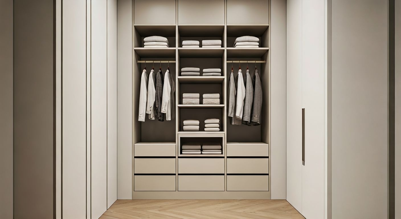 Интегрированная гардеробная за дверями