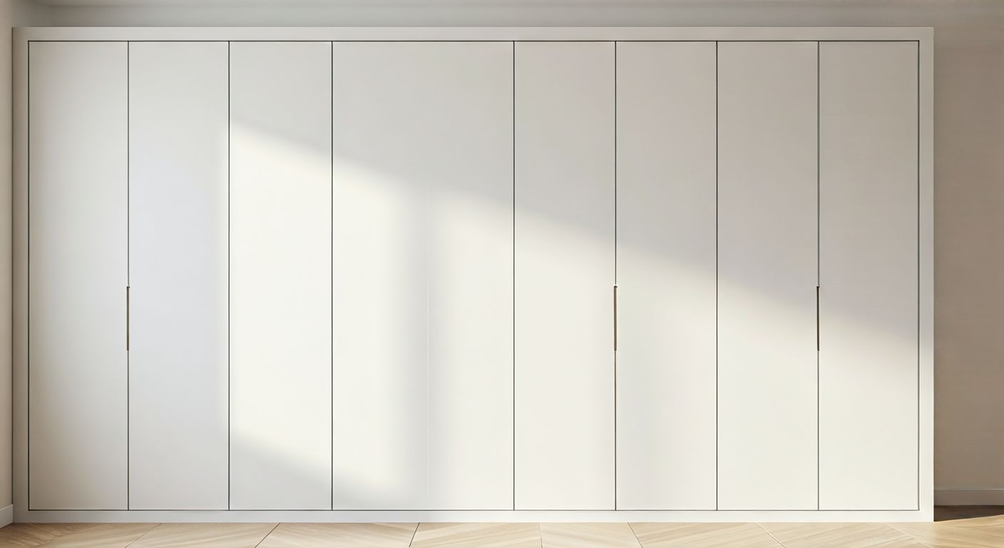 Минималистичный встроенный шкаф из ясеня