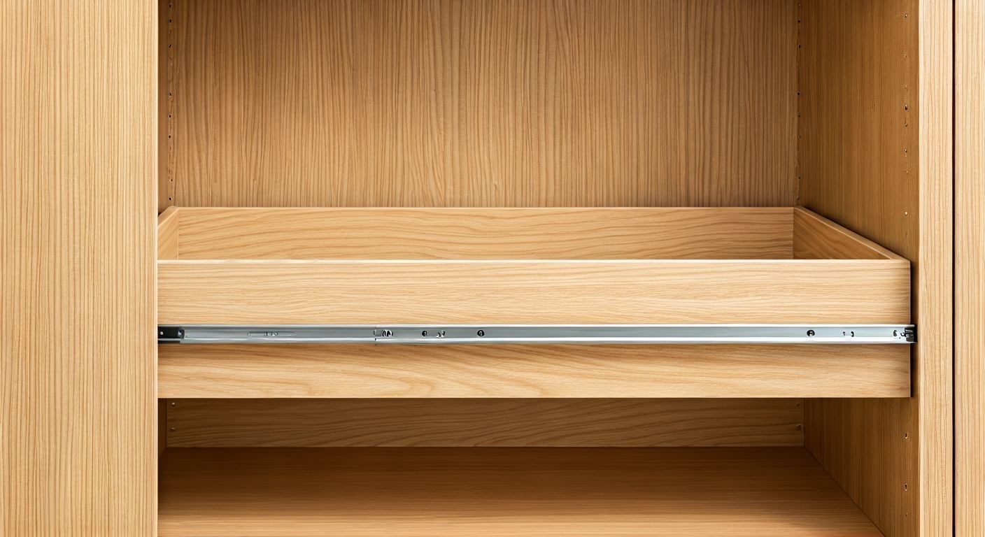 Крупный план внутренней части шкафа-купе