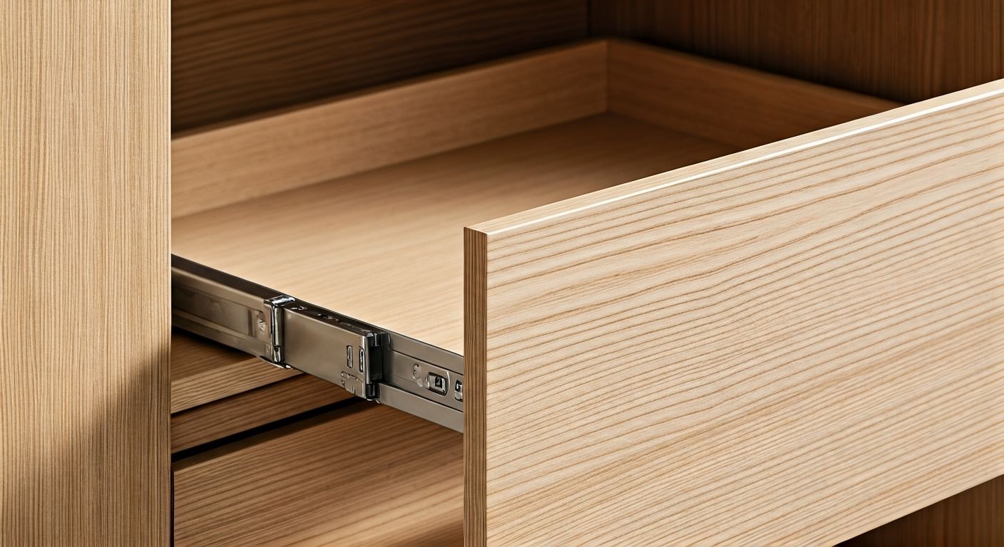 Детальный вид качественной фурнитуры шкафа