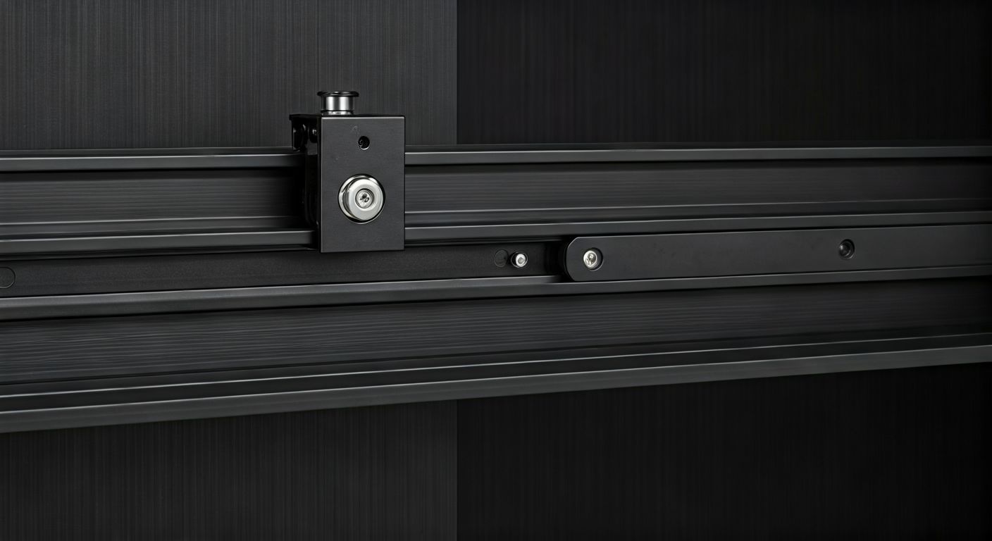 Крупный план механизма раздвижных дверей