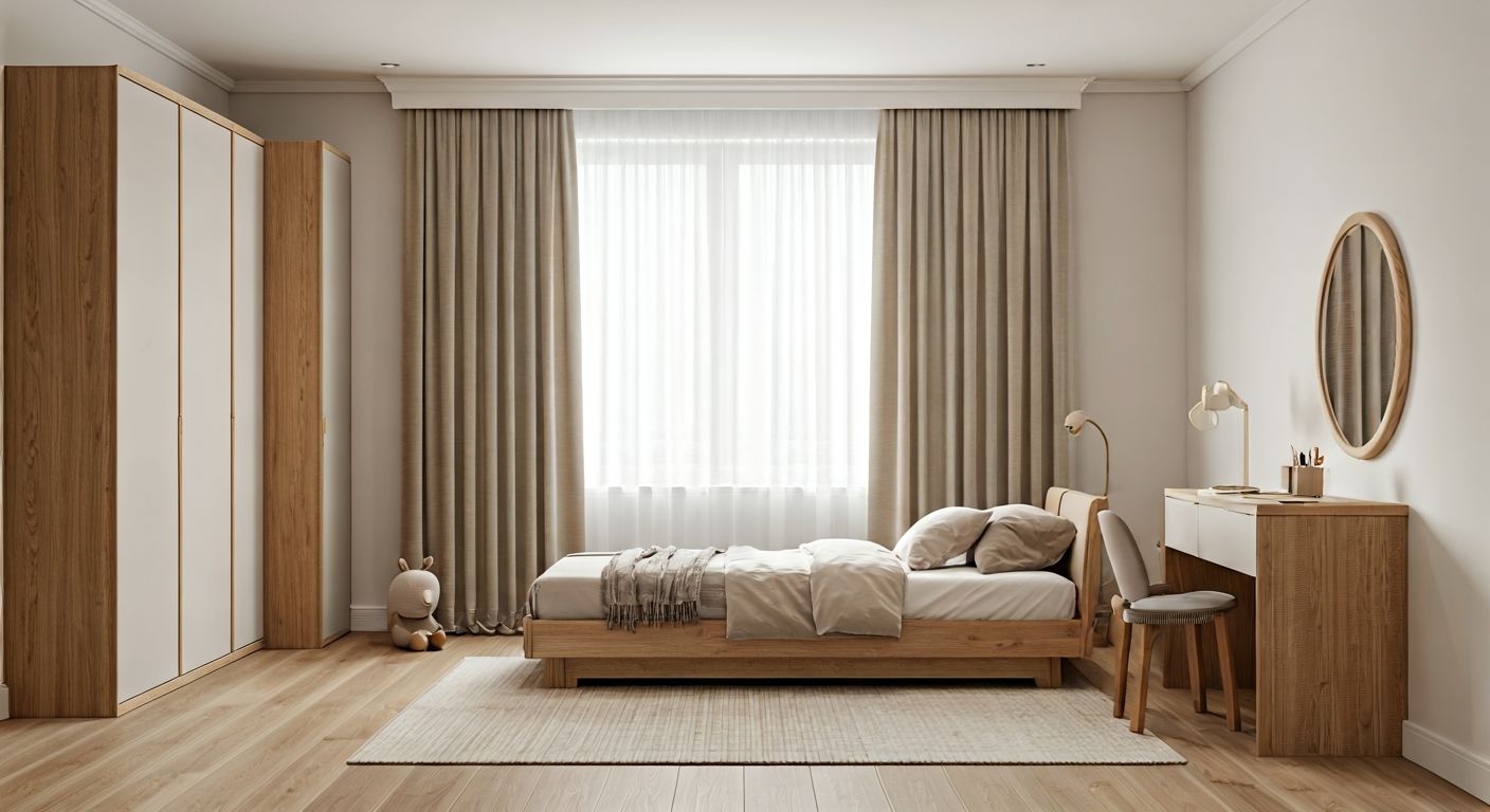 роскошный интерьер детской с мебелью