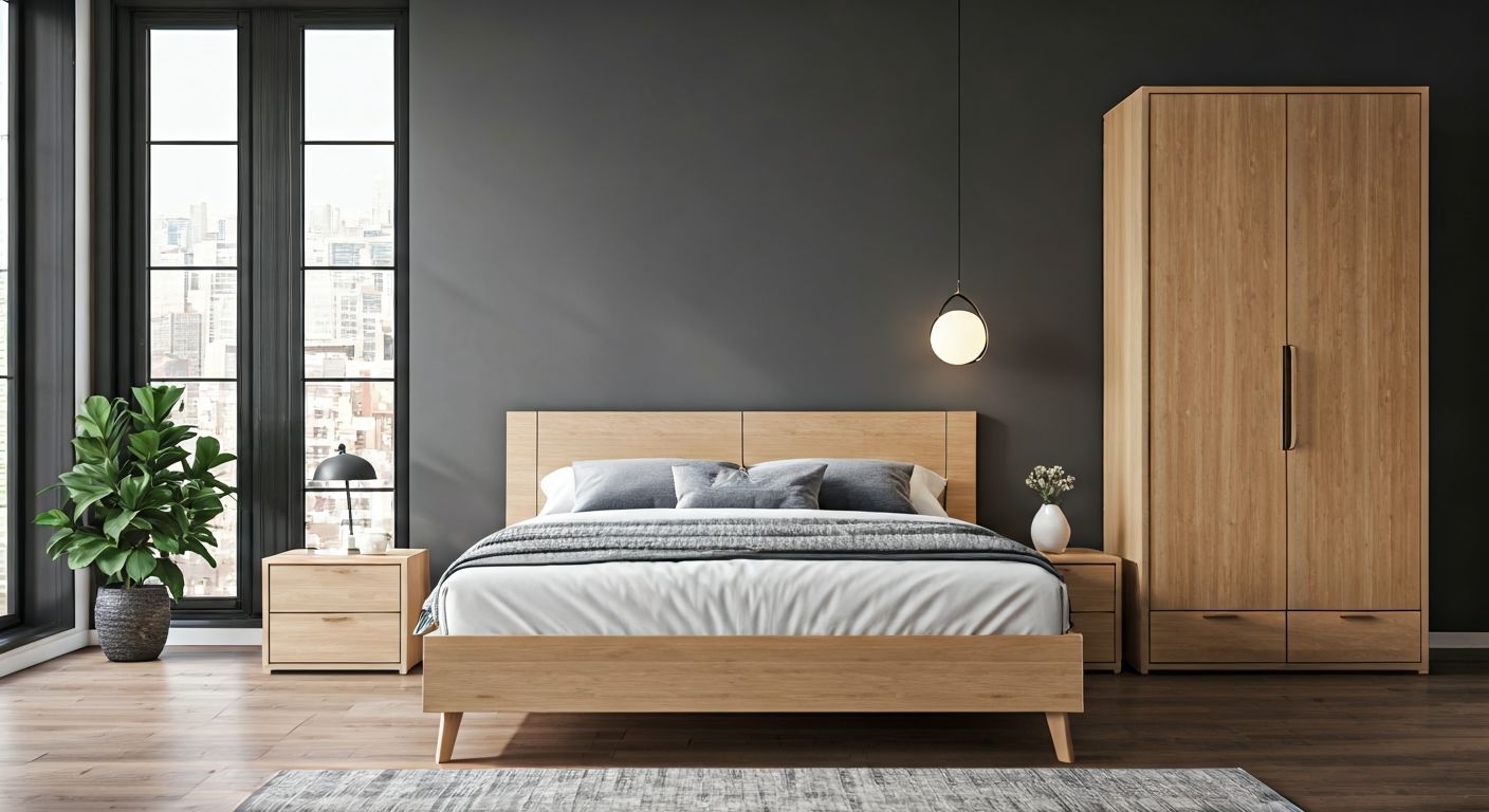 Интерьер спальни в мебельном шоуруме