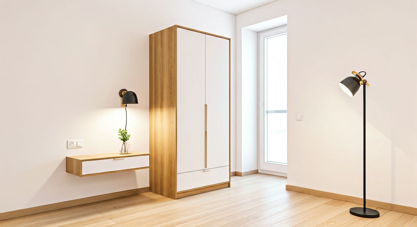 Асимметричная расстановка мебели в углу