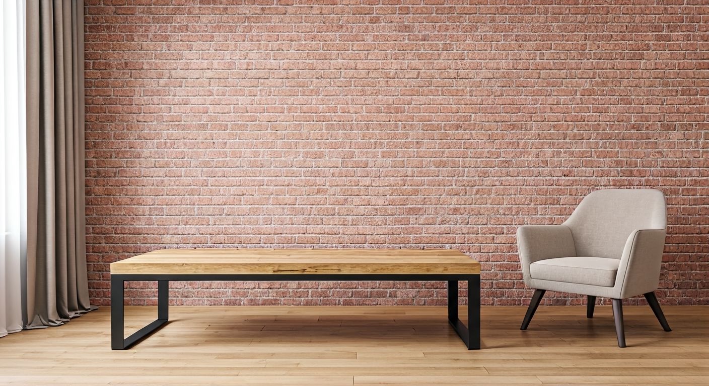 Компактная лофт-гостиная в студии с балками