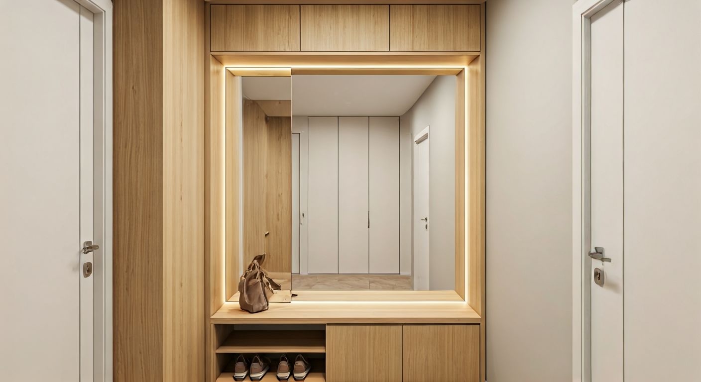 Узкая прихожая в скандинавском стиле