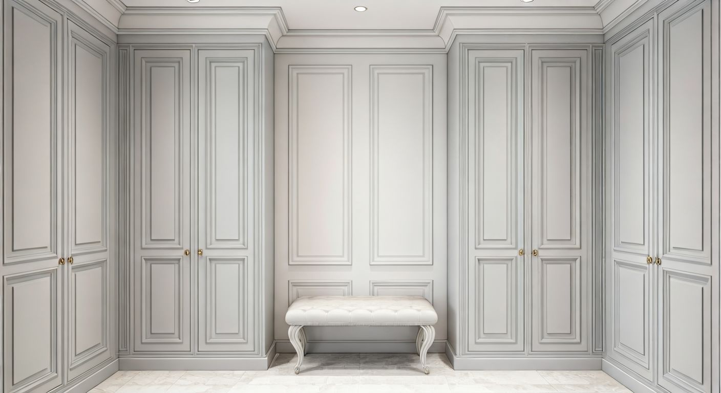 Квадратная прихожая в неоклассическом стиле