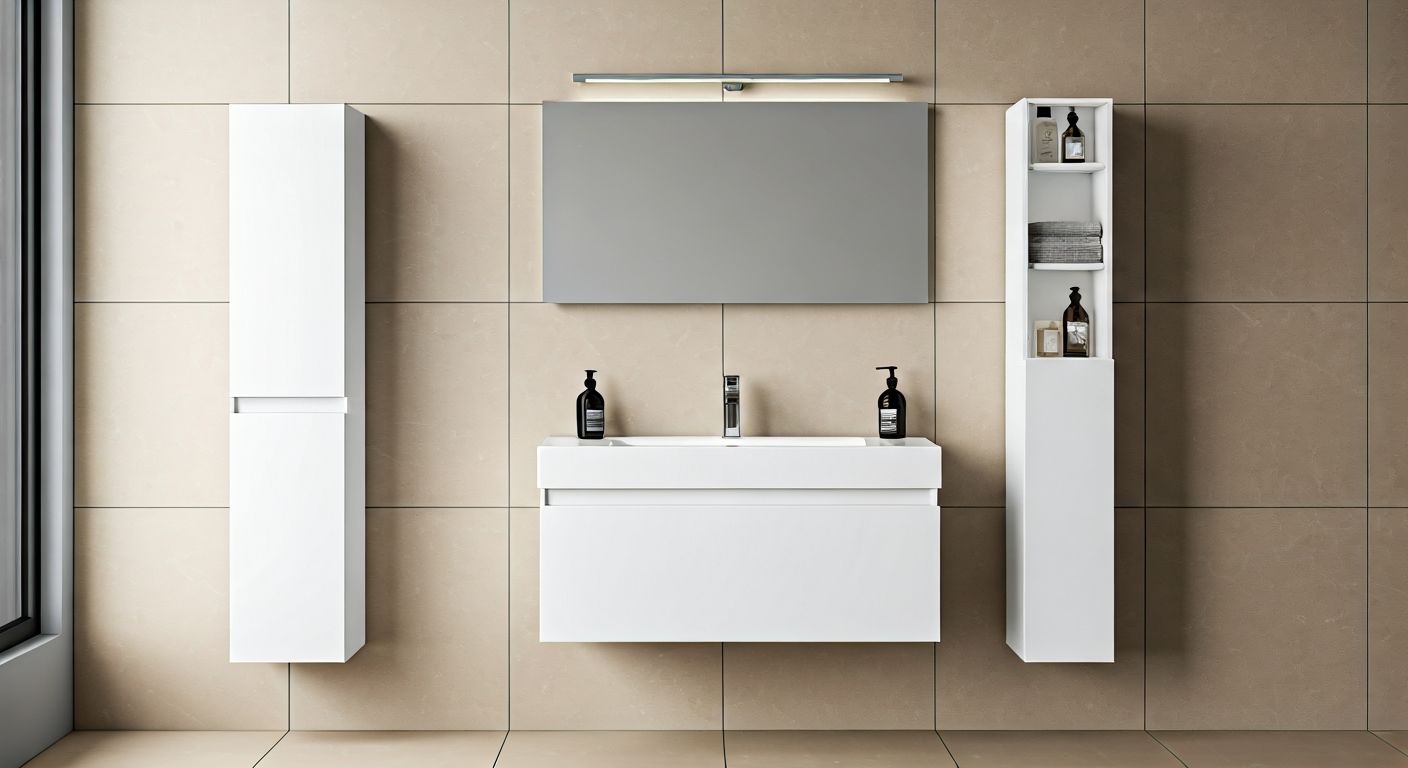 Роскошная минималистичная ванная с мебелью