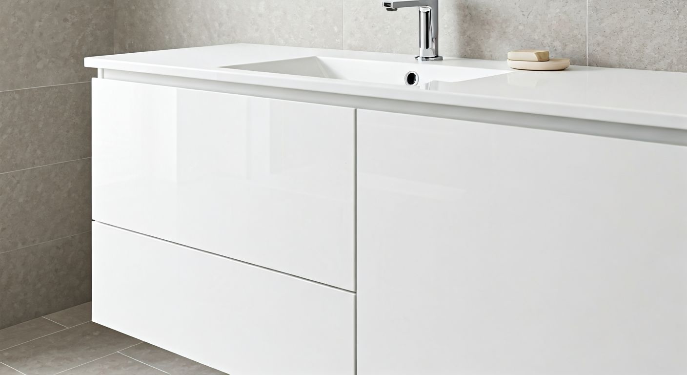 Деталь подвесной тумбы с выдвижными ящиками