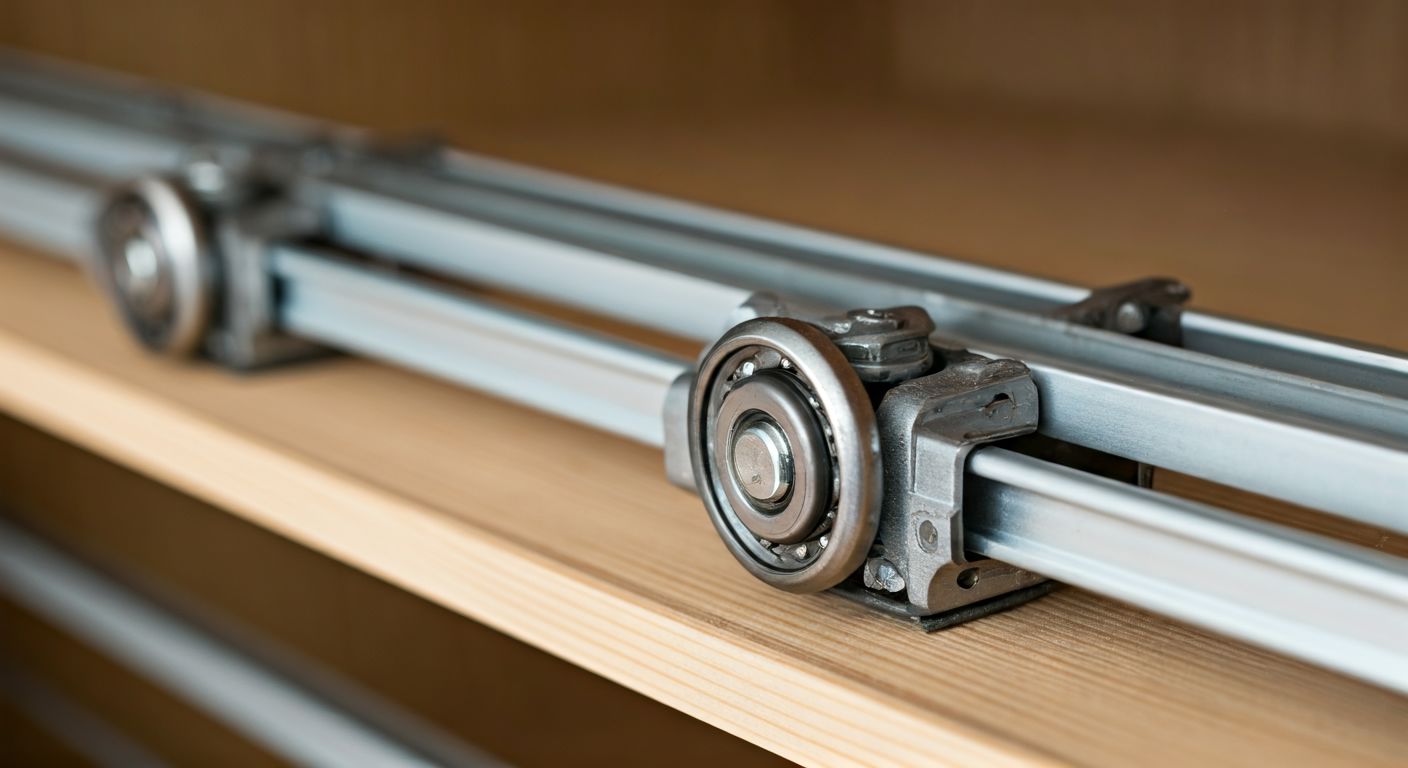 деталь механизма раздвижных дверей шкафа