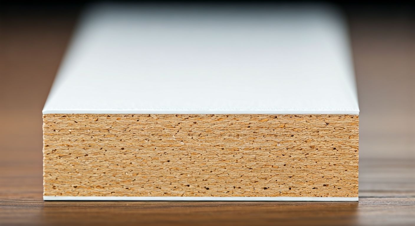 Крупный план торца МДФ панели