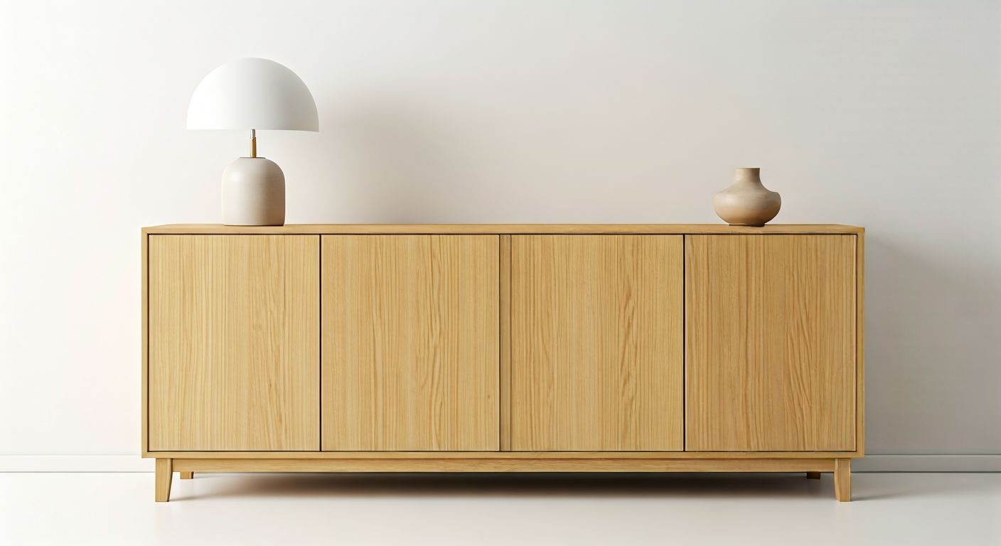 Скандинавский буфет с подсветкой и минимализмом