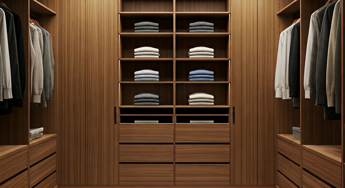 Роскошный шкаф с аккуратными полками