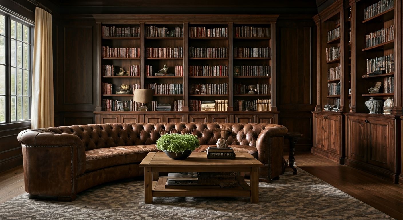 Роскошная гостиная в стиле Ralph Lauren