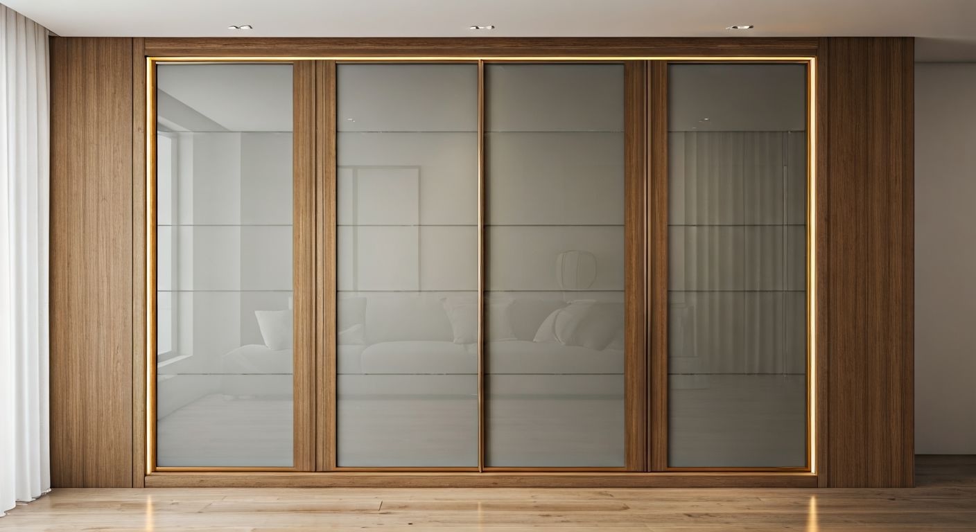 Роскошный встроенный шкаф-купе в интерьере