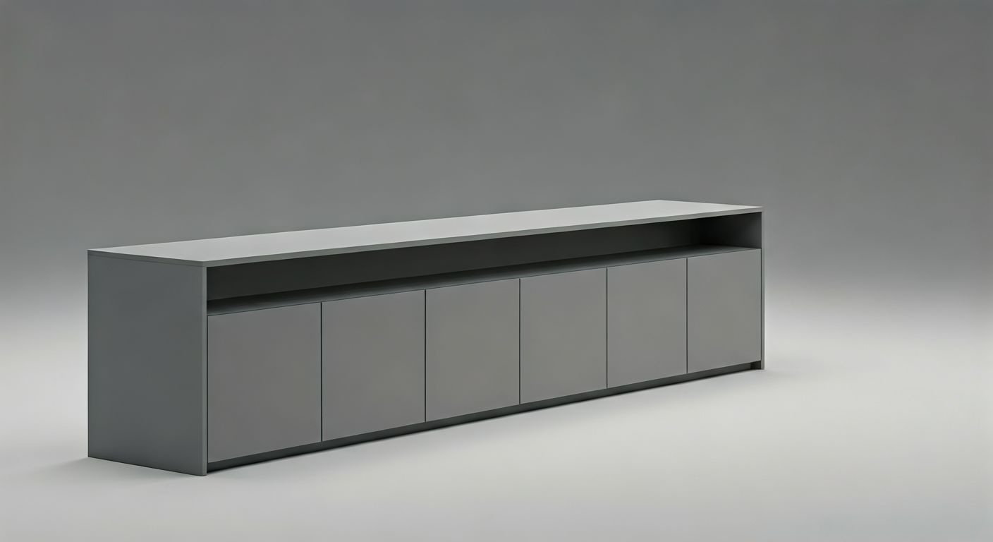 Минималистичный офисный ресепшен из МДФ