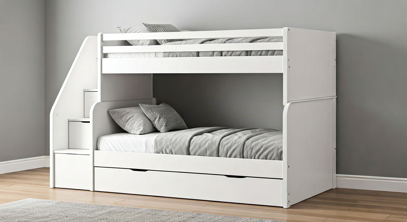 двухъярусная кровать со выдвижными ящиками