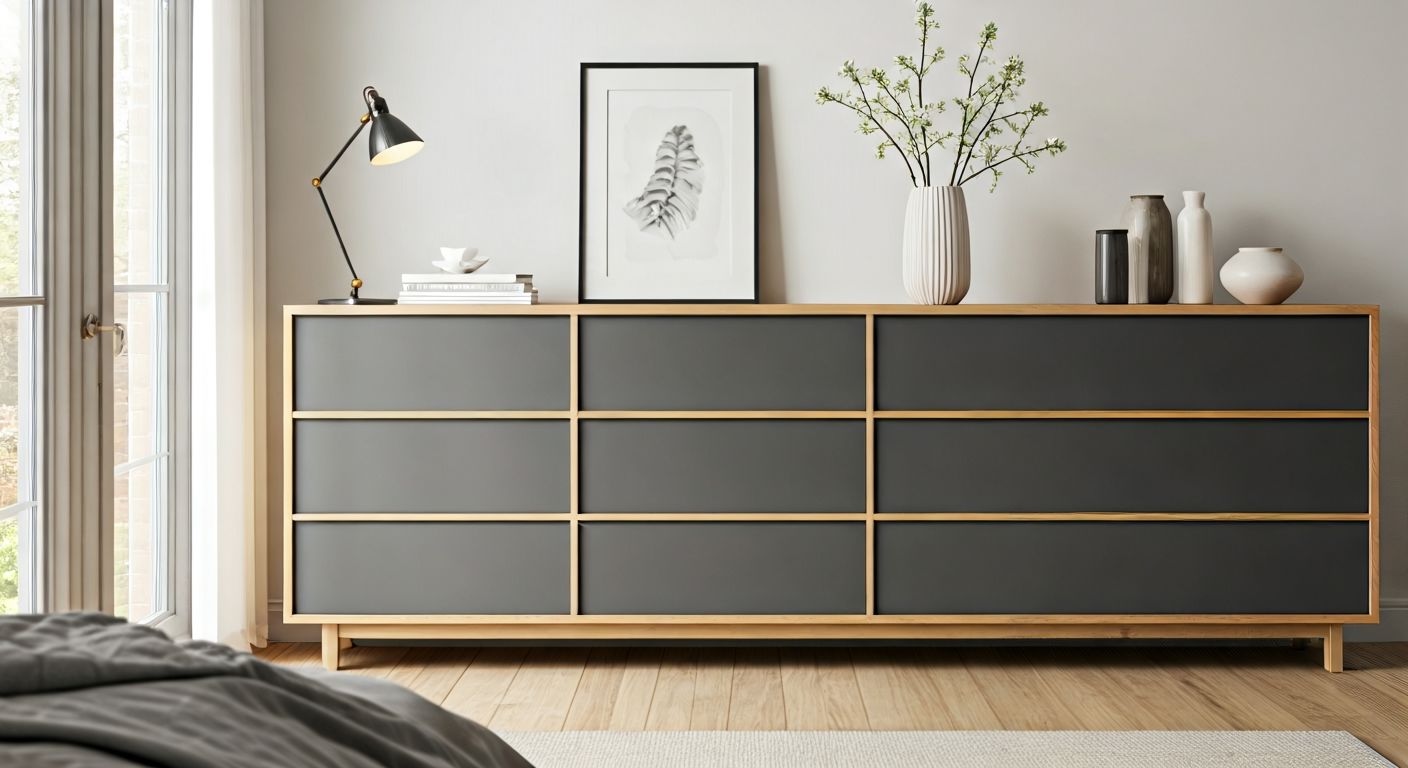 Скандинавская спальня с комодом Каселла