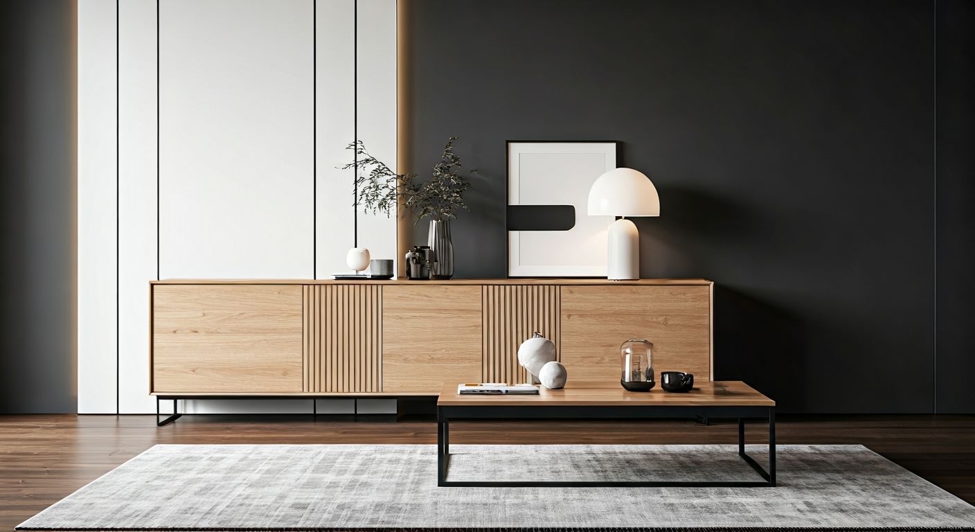 Современная гостиная с тумбой Каселла