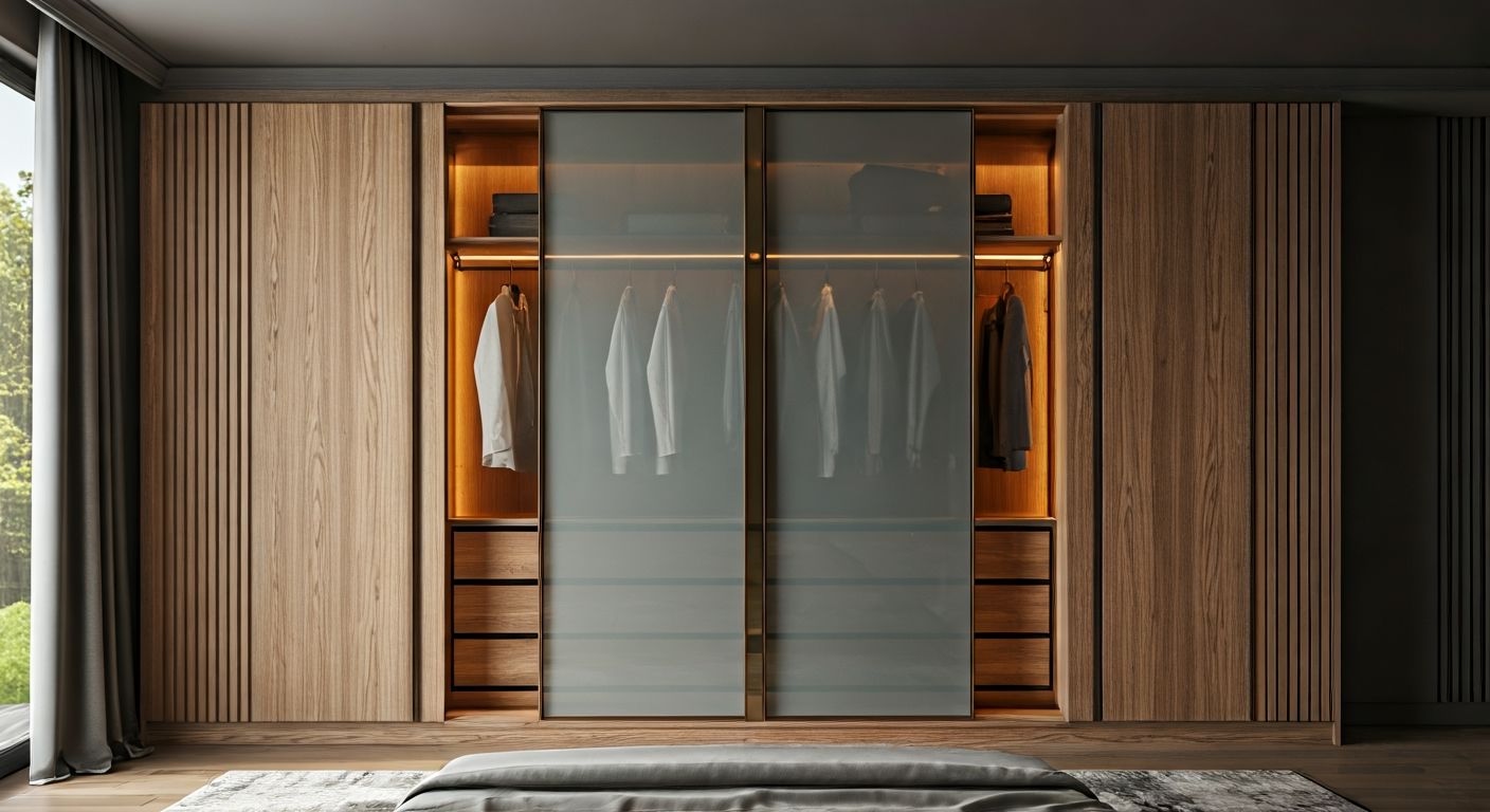 Роскошный встроенный шкаф-купе для спальни