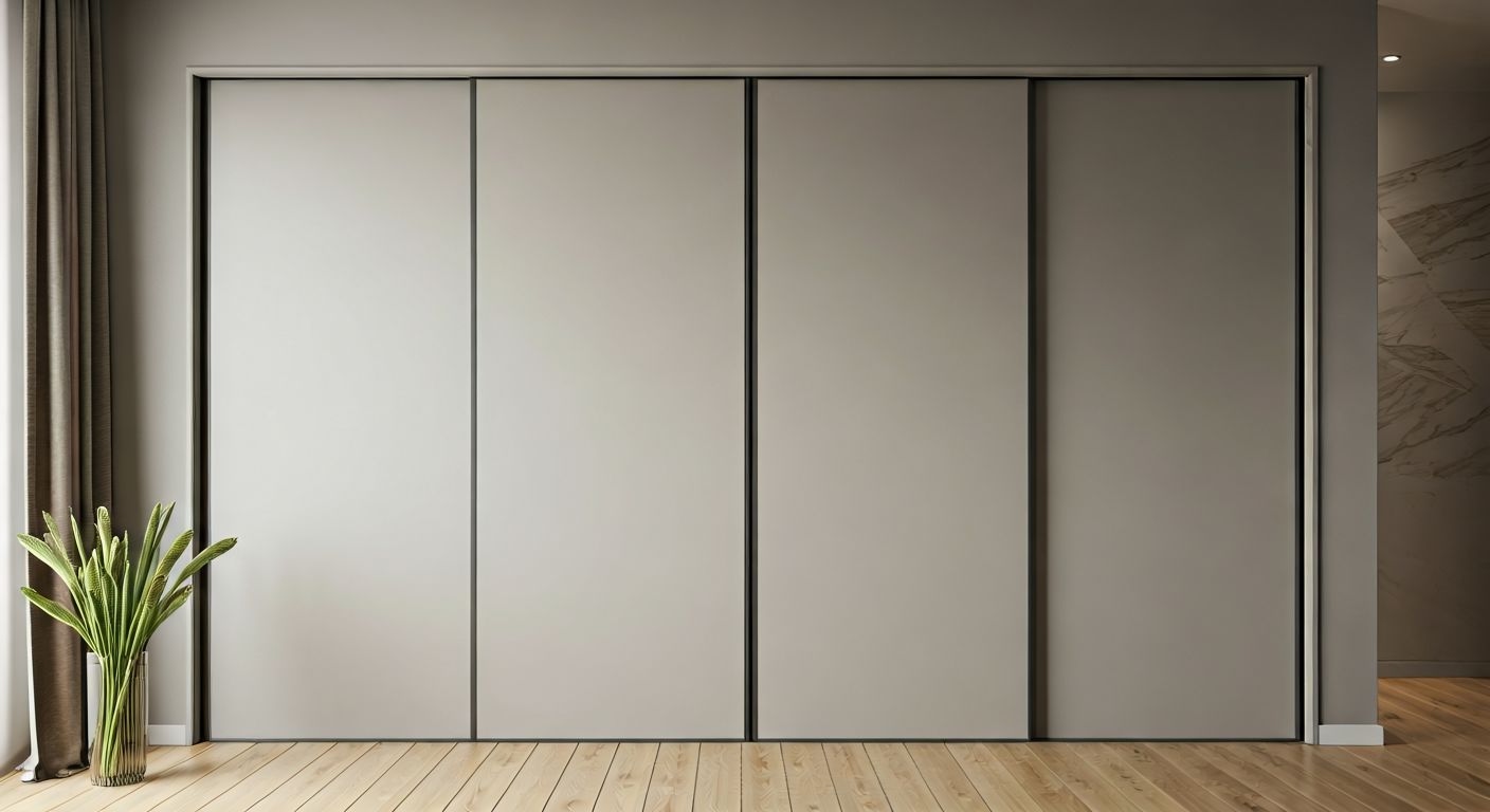 Минималистичный шкаф-купе с матовыми фасадами