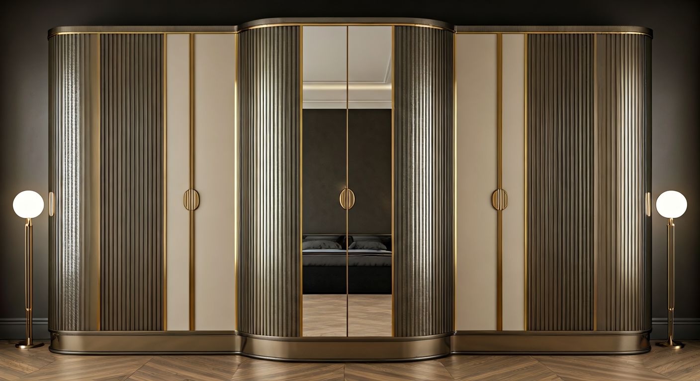 Радиусный шкаф-купе в стиле ар-деко