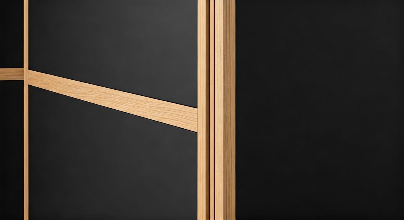 Детализация встроенного шкафа: матовый МДФ и шпон