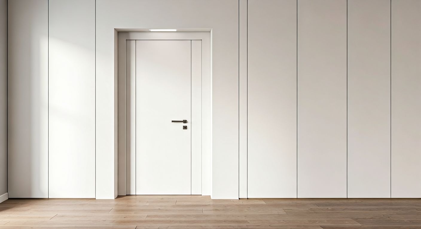 Роскошный встроенный шкаф вокруг двери