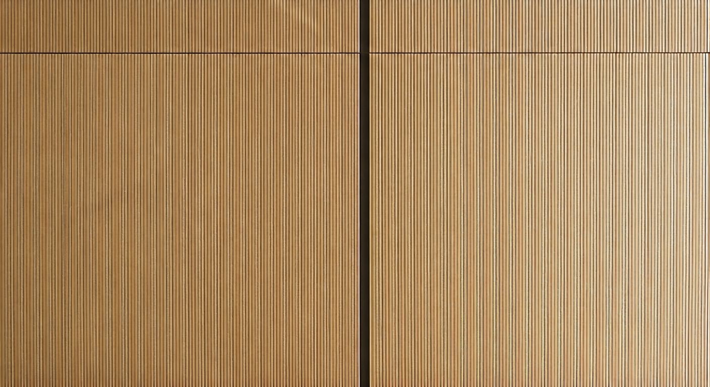 Узкие пеналы вокруг двери из ясеня