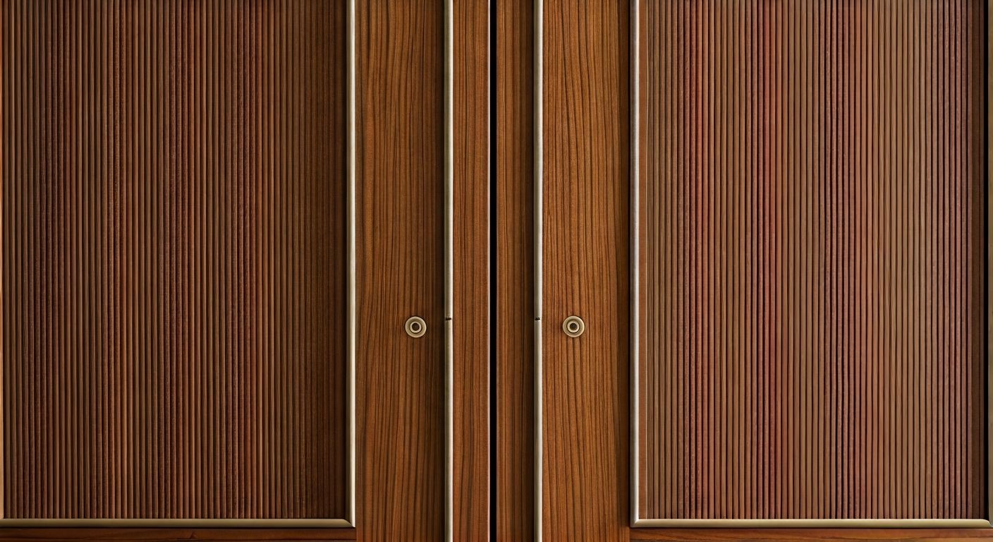 деталь филёнки и скрытой петли шкафа