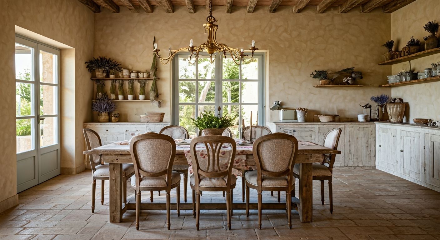 Уютная обеденная зона в стиле Прованс